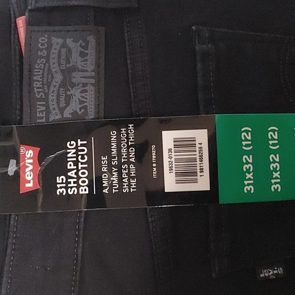 NWT Levi's 315 Shaping Boot Cut Ladies Jeans In Black 12 14 - Picture 5 of 5